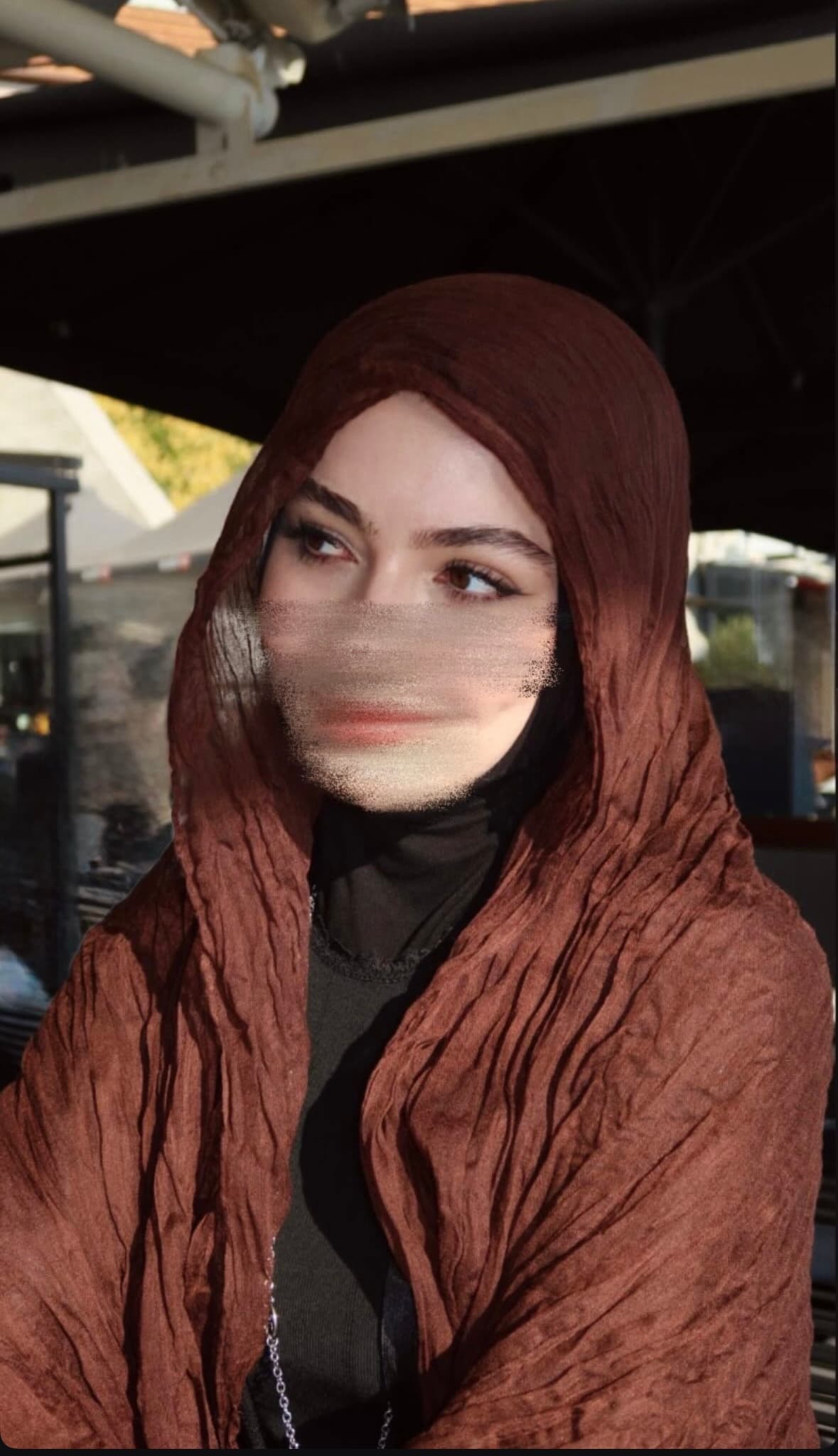 Brown Crinkled Scarf