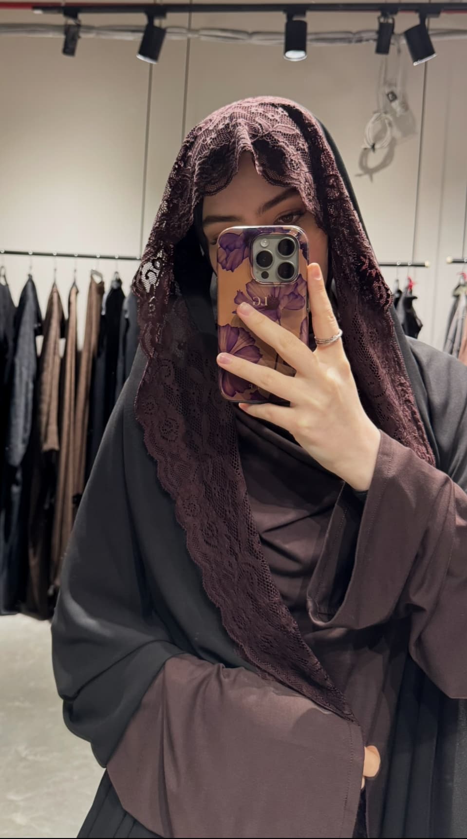 Chiffon with Burgundy Lace